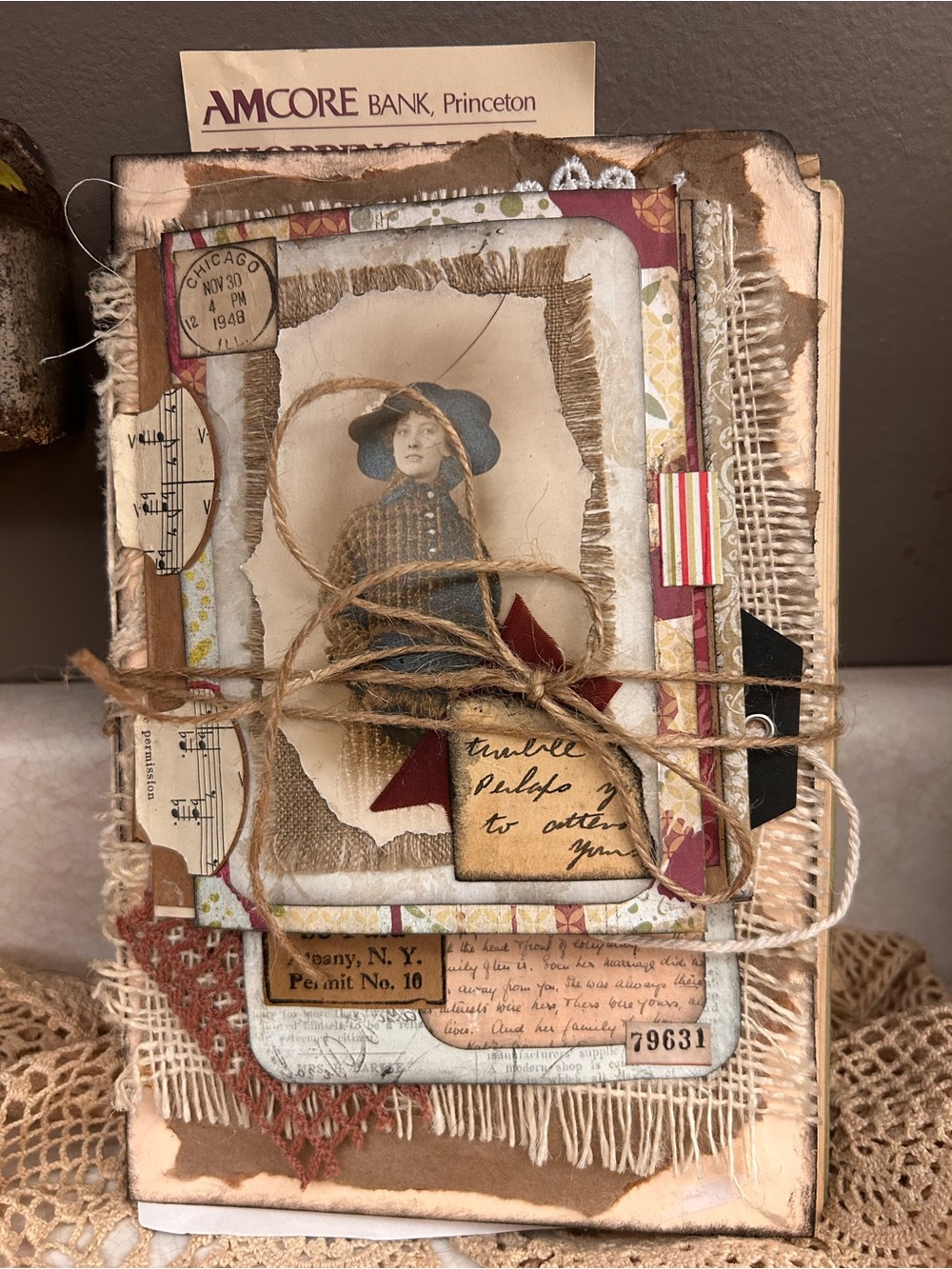 Rustic Shabby Victorian JUNK JOURNAL File Folder Topper w 35 pgs. One of a Kind